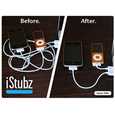 Cable iStubz Bundle USB/Dock Connector 7 & 22 cm blanc