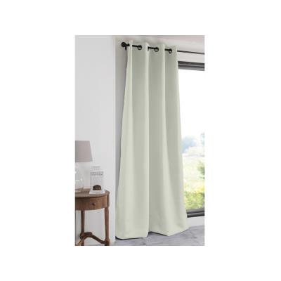 Rideau occultant à oeillets uni polyester NOTTE - Ecru - 135x250cm