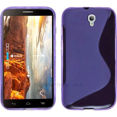 Housse etui coque silicone gel fine pour Alcatel One Touch Idol 2 6037 + film ecran - MAUVE