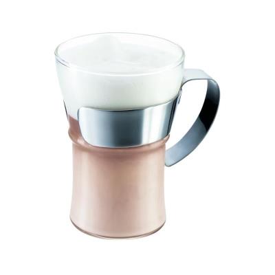 Bodum set de 2 verres a café assam avec anse 0,35 l gris et transparent