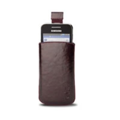 Housse bordeaux en cuir véritable VALENTA Amora avec languette d'extraction pour HTC EVO 3D