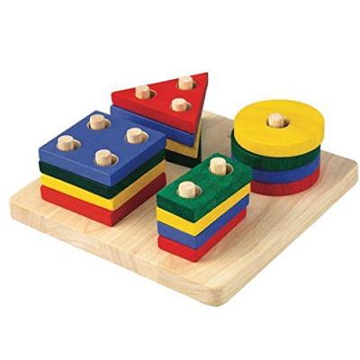 Plantoys - pt2403 - jouet en bois - jeu d'éveil - empilages géométriques
