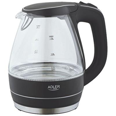Adler ad-1224-bouilloire 1,5 litres verre noir