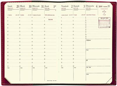 Agenda semainier de poche Affaires Prestige Impala noir 2010