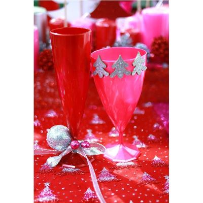 Flûtes à Champagne Réutilisables En Plastique - Lot De 10 - Capacité 13.5cl - Couleur Or