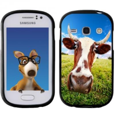 Coque Souple en gel noir pour Galaxy Fame avec impression Motifs vache