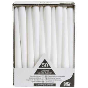 Lot 50 Bougies Chandelier PAPSTAR 2,2 X 25 Cm Blanches - Bougies Longues Élégantes