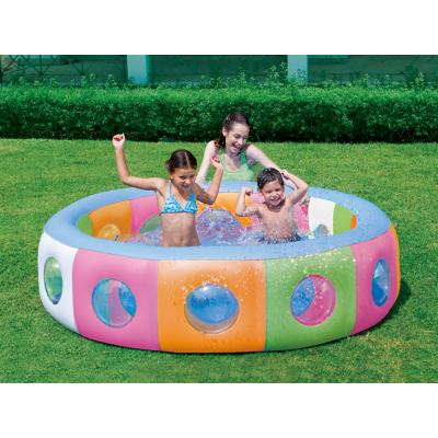 Piscine gonflable multicolore avec fenêtres - Ø 196 x 53 cm