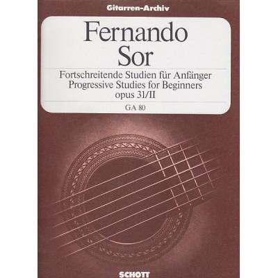Méthodes et pédagogie SCHOTT SOR FERNANDO - 24 PROGRESSIVE STUDIES FOR BEGINNERS OP.31/II Guitare acoustique