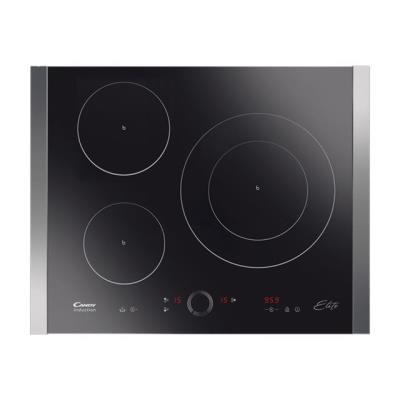 Candy CI 3640 ELITE - Table de cuisson à induction - 3 plaques de cuisson - Niche - largeur : 56 cm - profondeur : 49 cm - noir - avec garnitures latérale en acier inoxydable