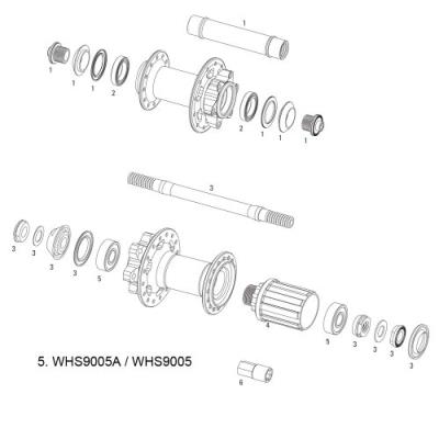 Sram whs9005 lot de 2 roulements de moyeu arrière
