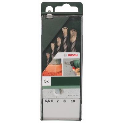 Bosch 2609255418 Diy Set De 5 Forets Béton 5,5 X 85 - 6 X 100 - 7 X 100 - 8 X 120 - 10 X 120