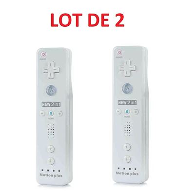 2 X Télécommande Wiimote plus (Motion plus inclus) pour Nintendo Wii et Wii U - Blanc - Straße Game ®