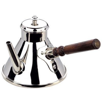Verseuse à café chromée Mauviel cuivre intérieur étamé & anse en bois 0,75L - M'Tradition