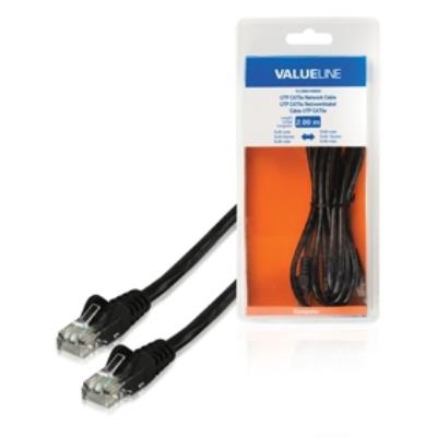 Câble réseau utp cat5e à connecteur rj45 mâle vers rj45 mâle 2,00 m noir valueline