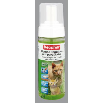 Mousse répulsive antiparasitaire pour chats et cha