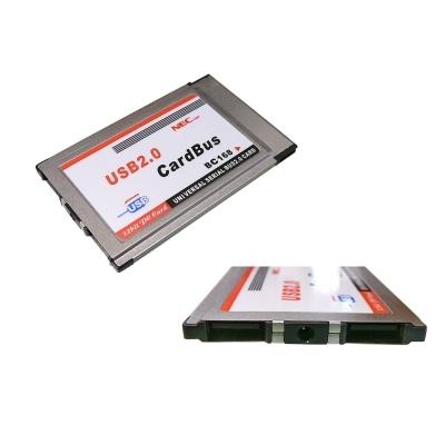 Carte PCMCIA Affleurante Flush Mount- 2 Ports USB 2.0 CHIPSET NEC D720101 (JAPON) - Avec cordon USB pour reprise d'alimentation