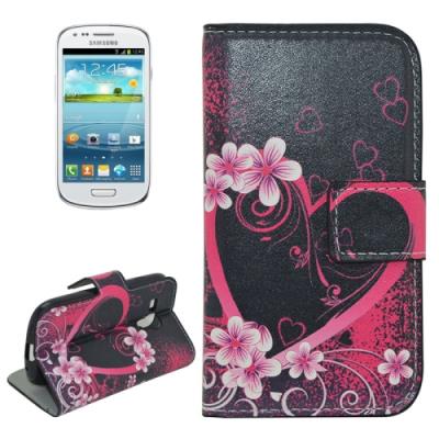 Galaxy SIII mini / i8190 Coque housse Cuir PU  Cœur