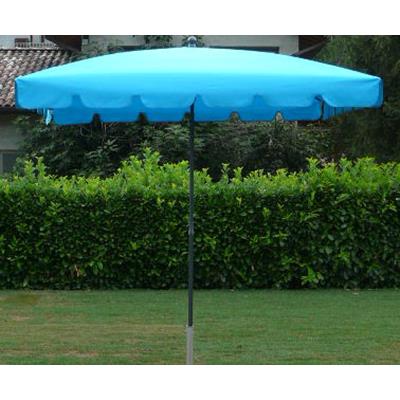 Parasol rectangulaire centré coloris Turquoise - Dim : H 250 x D 240 x 160/4 cm-PEGANE-