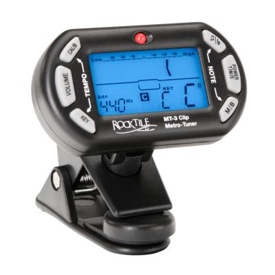 Rocktile MT-3 clip accordeur transpositeur métronome pour instruments à cordes et instruments à vent