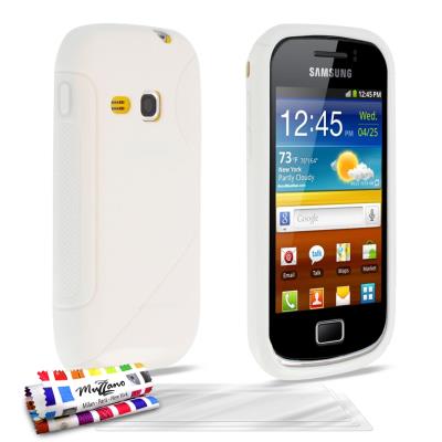 Coque Souple ORIGINALE Ultra Fine Blanc , Le S, Premium de MUZZANO pour SAMSUNG GALAXY MINI 2 + 3 Protections Ecran , UltraClear, Pour SAMSUNG GALAXY MINI 2