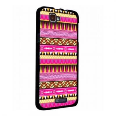 Coque rigide noire Wiko Rainbow avec impression Motifs aztèque