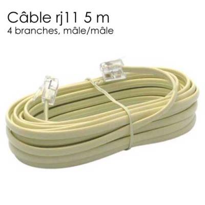 Cable telephone RJ11 5 metres