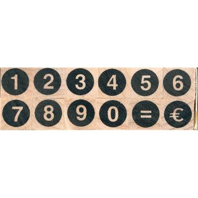 Tampon en bois chiffres ronds 1cm - artémio