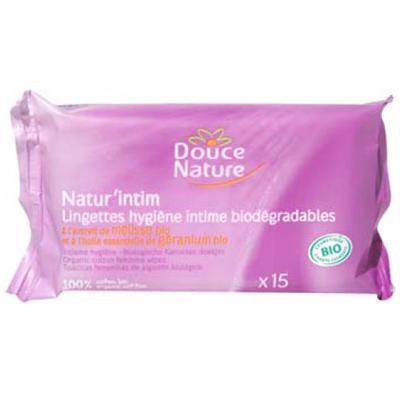 Douce Nature - Lingettes en coton Bio Natur Intime, biodégradables