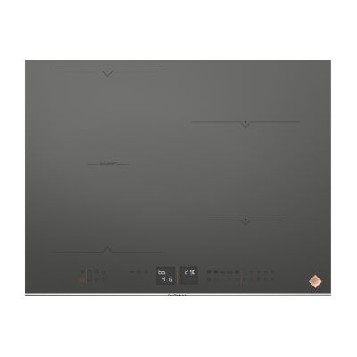 De Dietrich DPI7686GP - Fascination Collection - table de cuisson à induction - 4 plaques de cuisson - Niche - largeur : 56 cm - profondeur : 49 cm - gris foncé - Gris acier