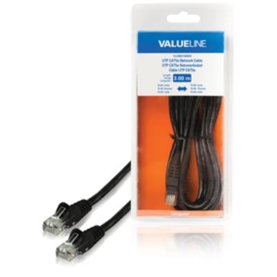 Câble réseau utp cat5e à connecteur rj45 mâle vers rj45 mâle 3,00 m noir valueline