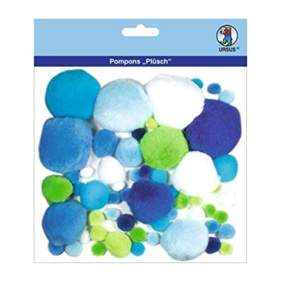 Ursus Pompon-Set Plüsch, Blau Grün