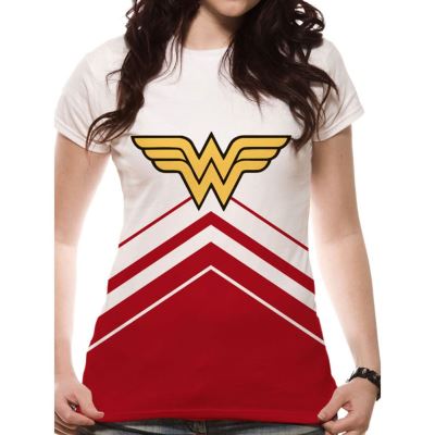 Wonder Woman Logo Cheerleader Aménagée T-shirt de la femme: X Large
