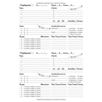 1167 CARNET DE LIAISON NOUNOU : Cahier de transmissions assistante- maternelle : 150 fiches de liaison, recueil des habitudes de vie -  Cdiscount Beaux-Arts et Loisirs créatifs
