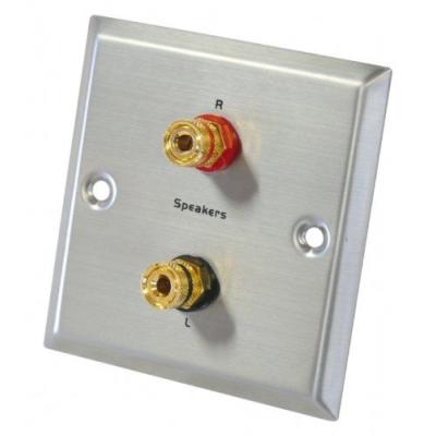Dynavox Prise murale pour haut-parleurs 2 borniers pour fiches banane Acier inoxydable Import Allemagne