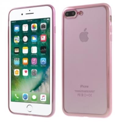 Coque souple pour iPhone 7 plus or rose dos transparent