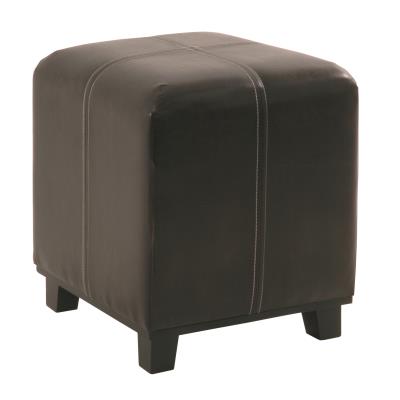 Tabouret Simili Cuir Marron Fonce Acier Chrome