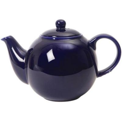 LONDON POTTERY 6 CUP GLOBE TEAPOT COBALT BLUE
