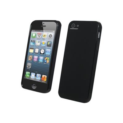 Muvit miniGel Glossy - Achterzijde behuizing voor mobiele telefoon - zwart - voor Apple iPhone 5, 5s