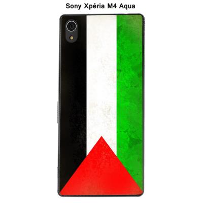 Coque Sony Xpéria M4 Aqua - Drapeau Palestine vintage