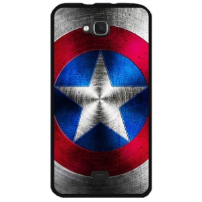 Coque rigide noire Wiko Slide avec impression Motifs bouclier d'un capitaine américain