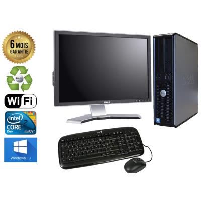 Dell Optiplex 780 SFF Core2Duo 2.93Ghz RAM 4GO HDD 250 GO Ecran 20"" Wifi Windows 10