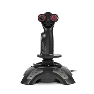 Speedlink Phantom Hawk Joystick pour Jeux et Simulateurs de Vol pour PC (Manette des Gaz, Manche Pivotant, Fonction de Vibrations, Chapeau Chinois 8 Directions, USB)