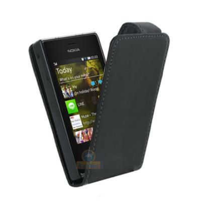 Etui à rabat noir Nokia Asha 503 avec fermeture magnétique