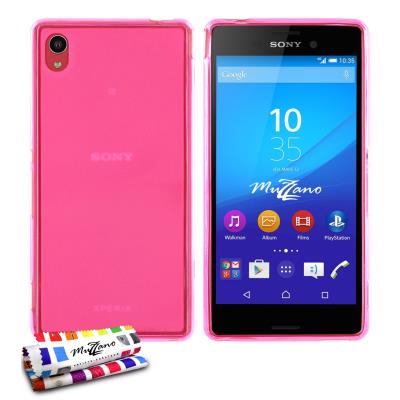 Coque Souple Ultra-Slim Le Glossy Hybrid Rose bonbon pour XPERIA M4 AQUA