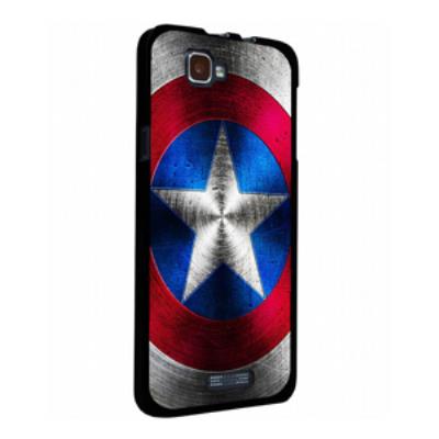 Coque rigide noire Wiko Rainbow avec impression Motifs Bouclier Capitaine Américain