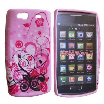 Housse SoftyGel Flower rose pour Samsung Wave 3 S8600