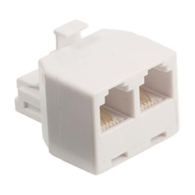 Répartiteur rj11 à connecteur rj11 mâle vers 2x rj11 femelles blanc valueline