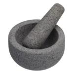 Mortier en granit 17 cm en pierre gris CRUNCHY