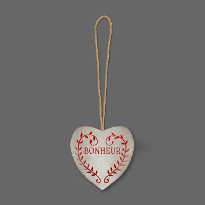 Coeur décoratif à suspendre Bonheur rouge